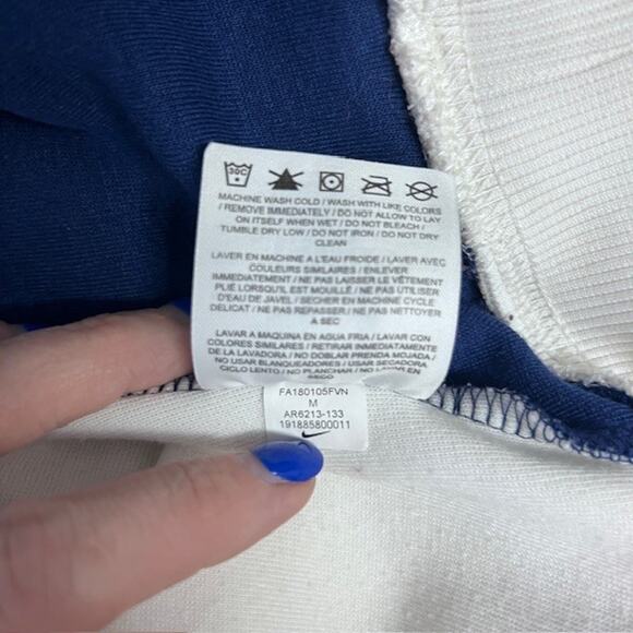 Nike Tech Sweatshirt Women's M White Color Block Crew Neck Long Sleeve Pullover - Picture 7 of 9